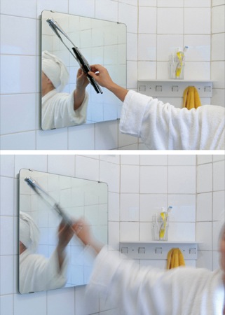 Espejo de baño con  LIMPIAPARABRISAS