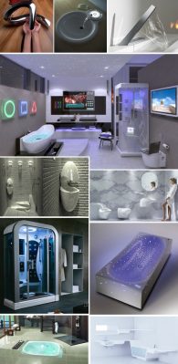 Accesorios y cuartos de baño futuristas