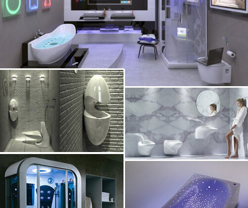 Accesorios y cuartos de baño futuristas