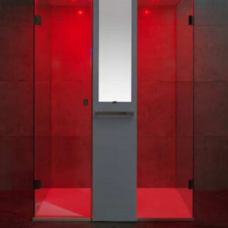 Pantalla 3D dentro de la ducha lleva al baño a otro nivel