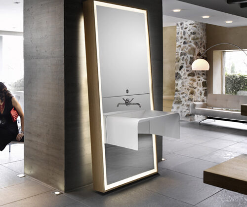 Lavabo con imagen textil