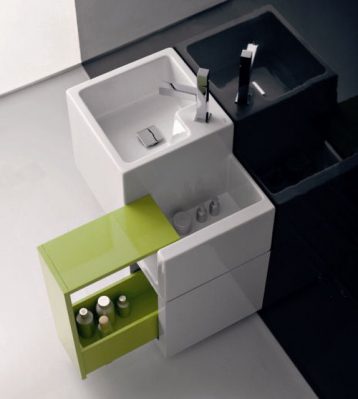 Diseño modular en el baño por Althea Ceramica