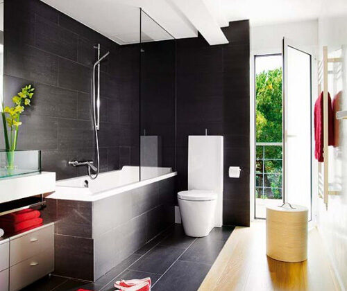 Un baño negro no tiene por qué ser tétrico