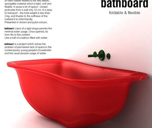 Una bañera plegable para espacios pequeños