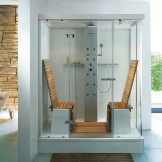 Un baño de diseño inspirado en el agua