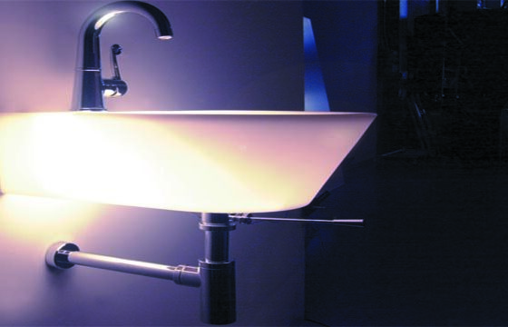 Lavabo luminoso con tecnología LED