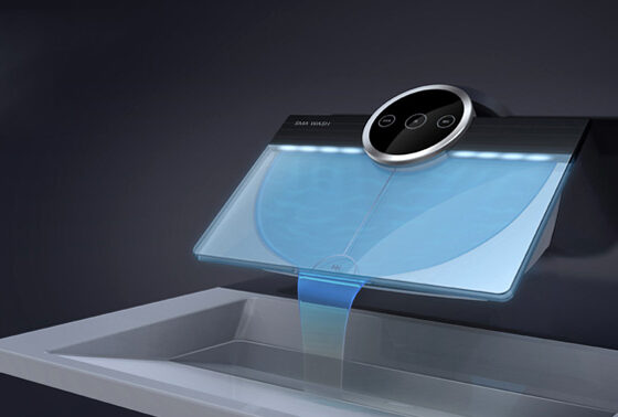 Grifo digital que dispensa jabón