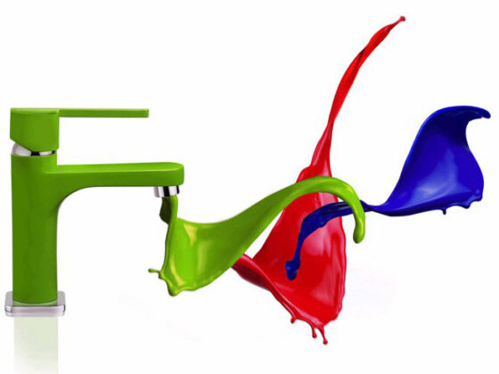 Un grifo para el baño que se ilumina en la oscuridad