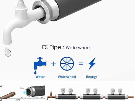 Waterwheel, convierte tuberías en un pequeño generador hidroeléctrico
