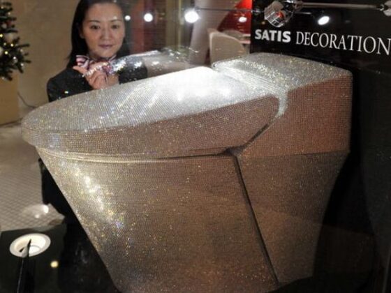 Un wc recubierto de 72.000 cristales de Swarovski