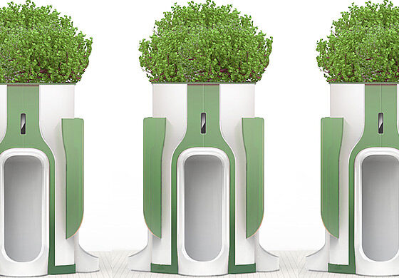 Urinario público que convierte la orina en abono para plantas