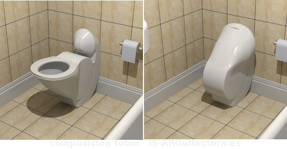 Un wc abatible para baños pequeños
