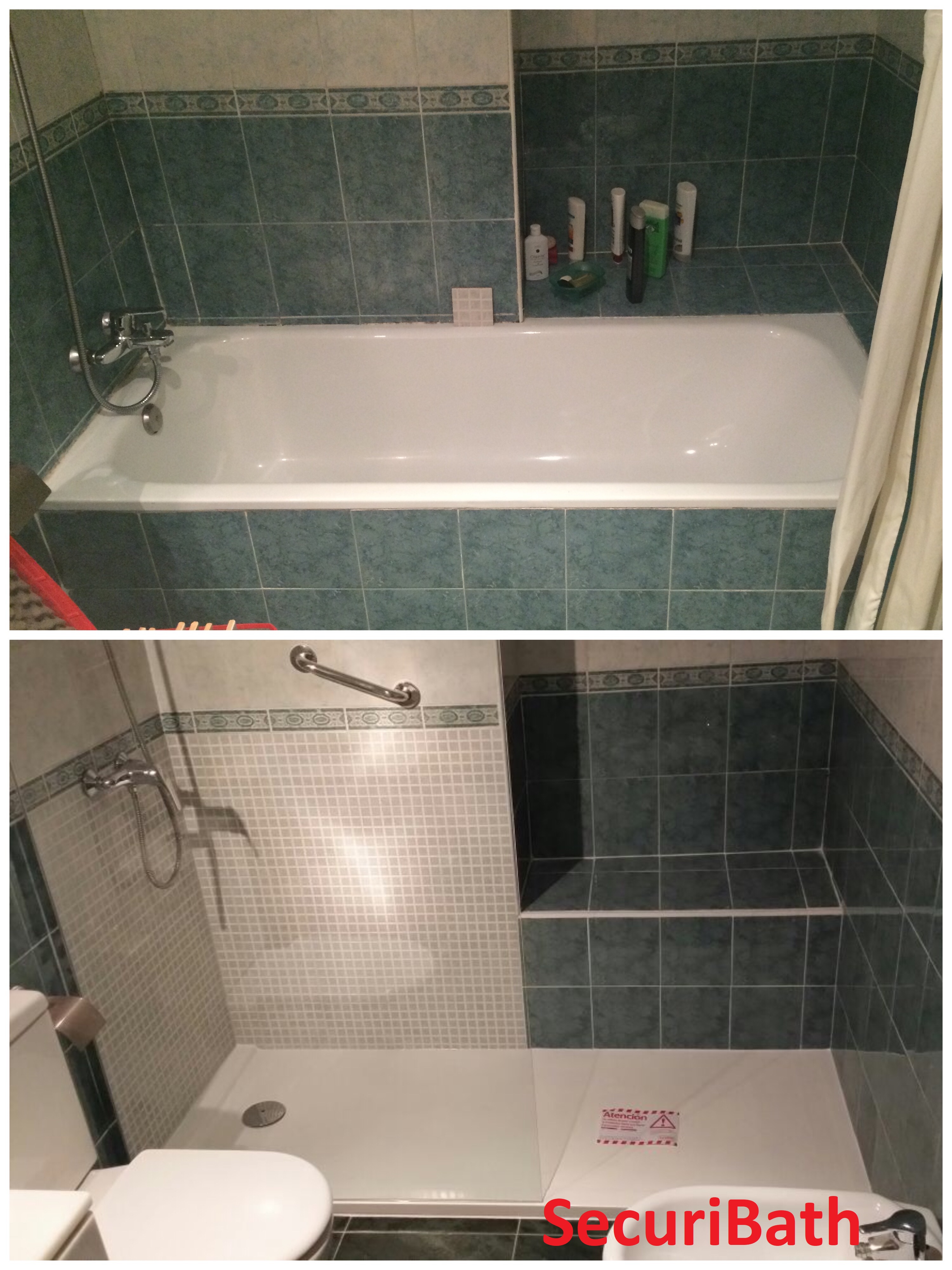 Antes y después - cambio de bañera por plato de ducha con ...
