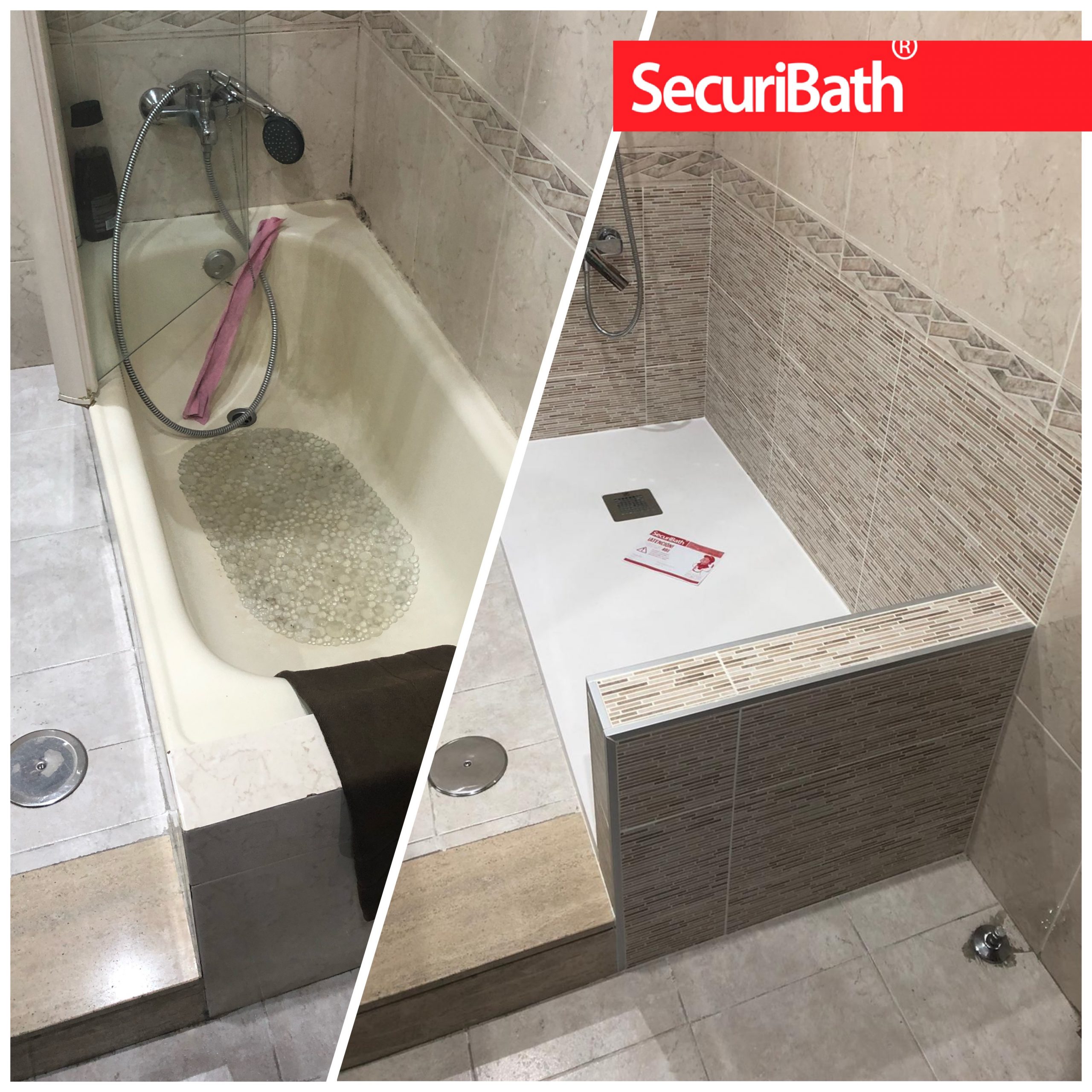 Antes y Después; un cuarto de baño que aprovecha el cambio de la bañera por  ducha