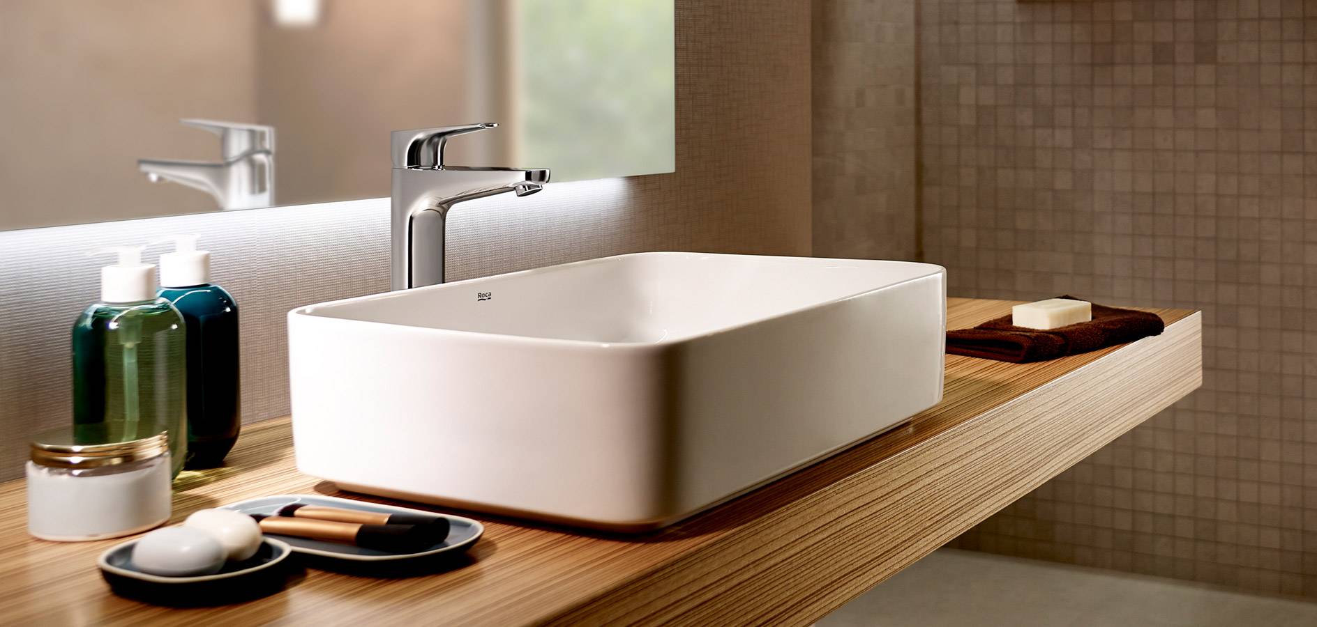 Grifería de baño de roca acero inoxidable