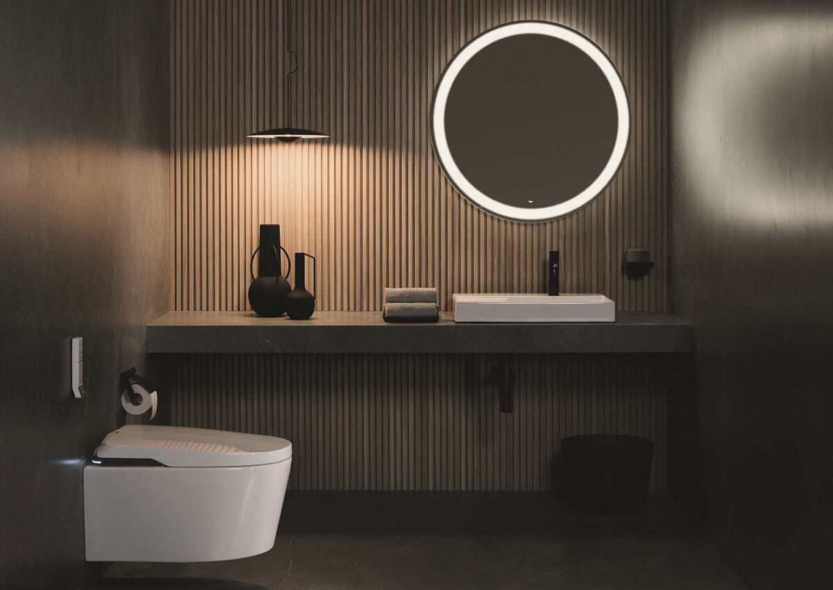 Smart toilet tanque integrado suspendido