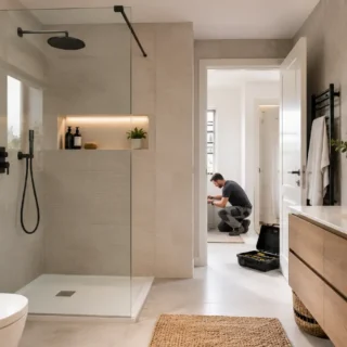 ¿Cuánto espacio hay que dejar para entrar a la ducha?